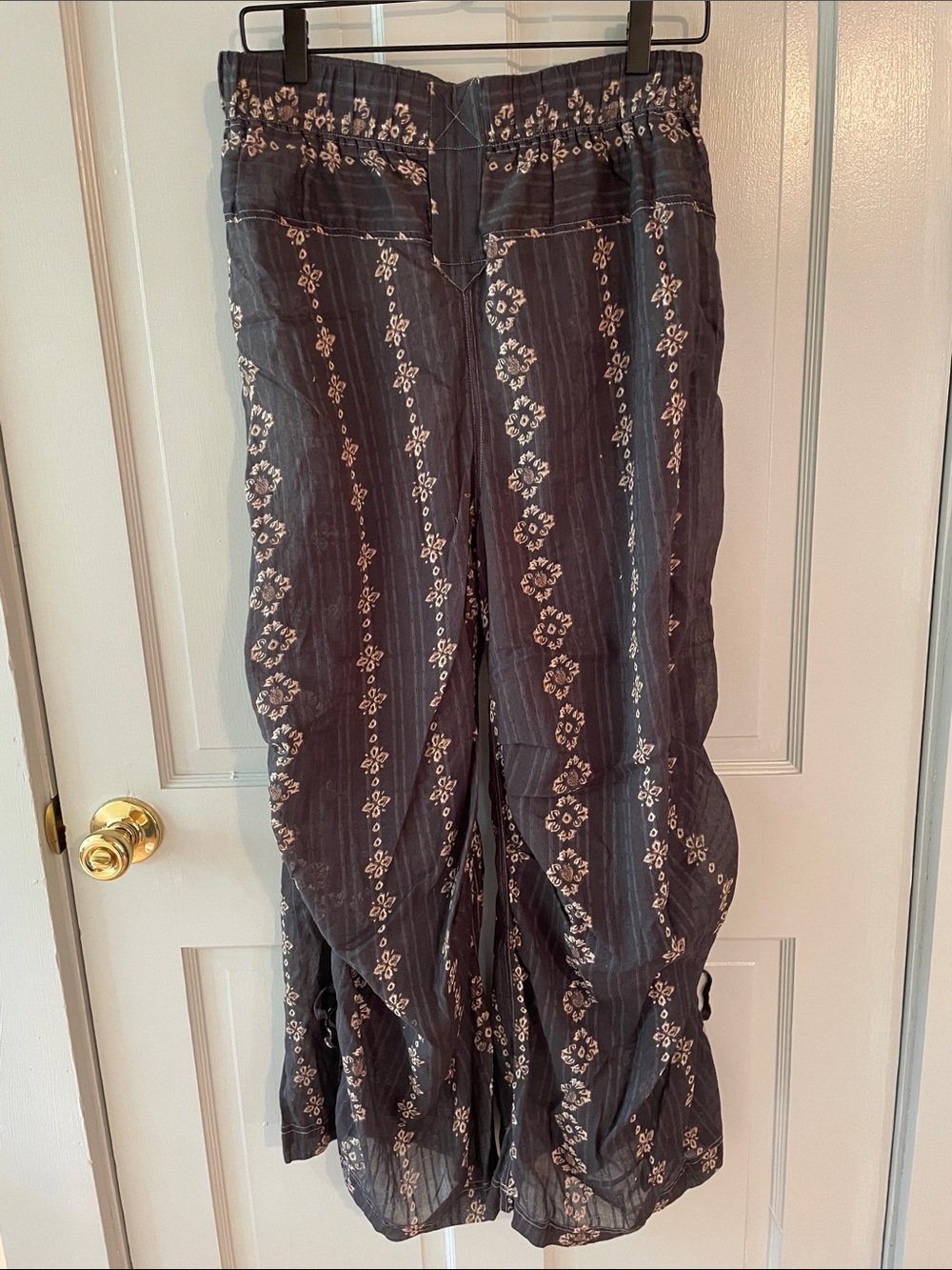 Intimately Free People Come Over Printed Pants Charcoal Combo Large NWOTS